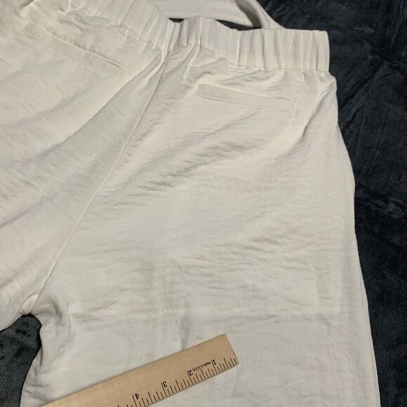 b new york Culottes Womens Medium White/Cream Wide Leg Belted Pockets Lined Boho - Picture 6 of 12